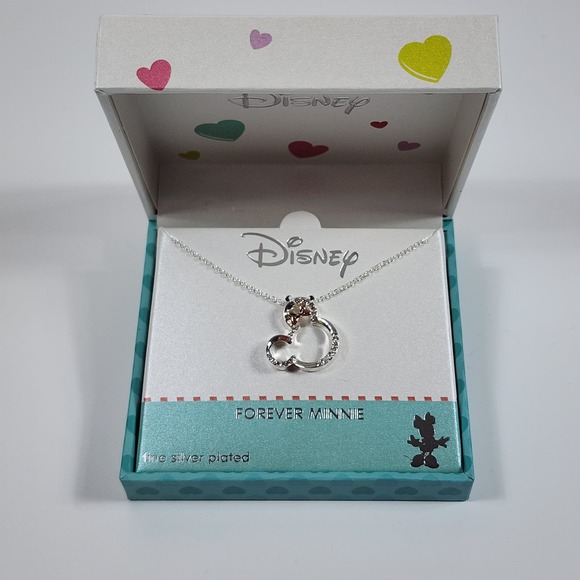 Disney Minnie Heart Shaped Pendant Necklace with Bow - Picture 3 of 5
